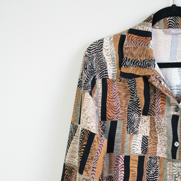 Wild Print Long Sleeve Button Up - Picture 3 of 3